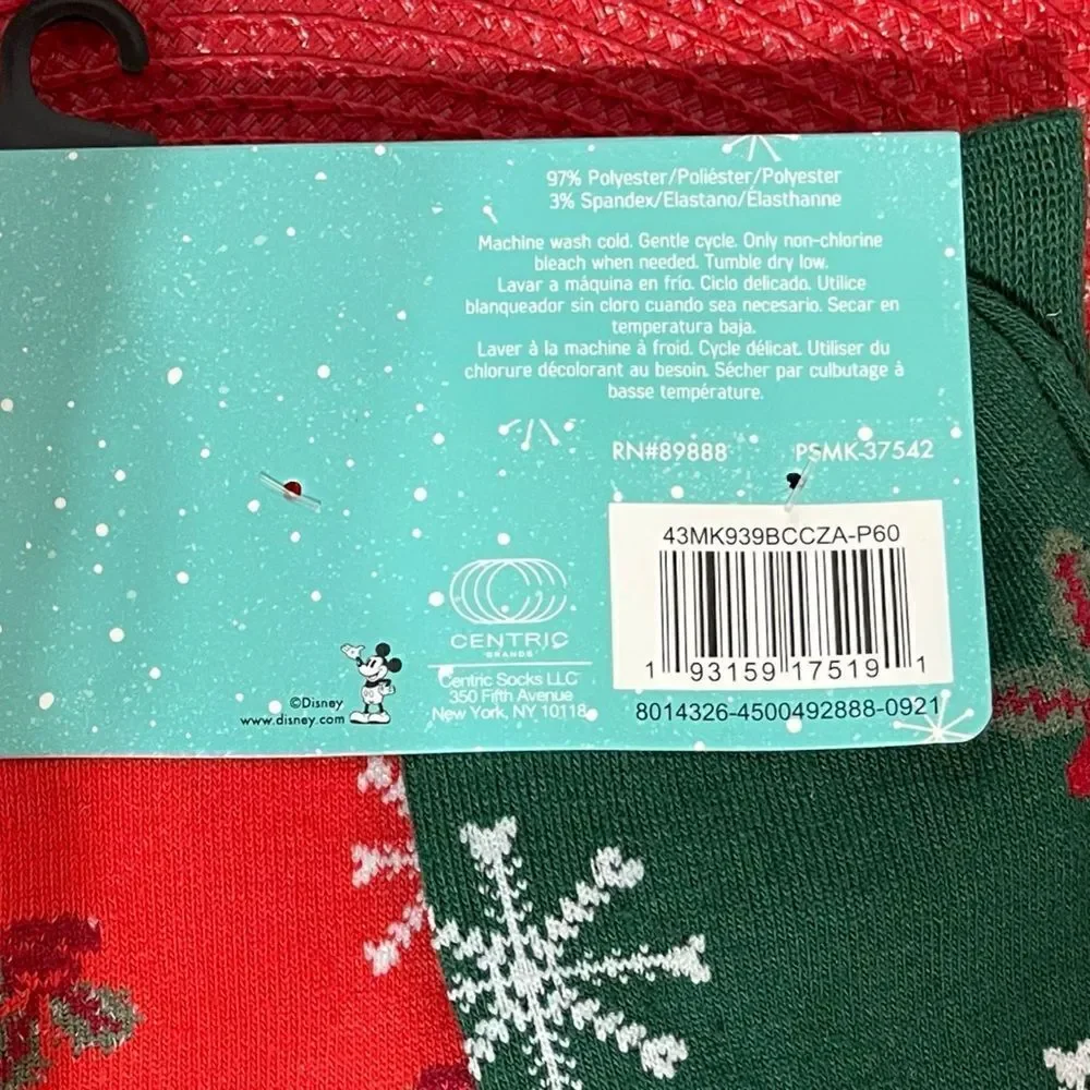 Disney Mickey Mouse Family Pack of socks set of 4 NWT